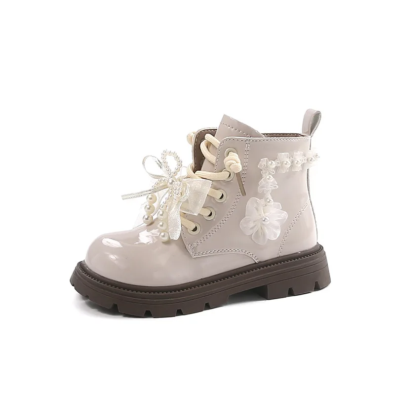 Botas de invierno para niña con lazo y terciopelo antideslizantes