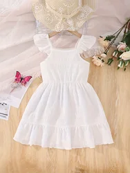 Vestido de niña bohemio de verano sin mangas con vuelo transpirable