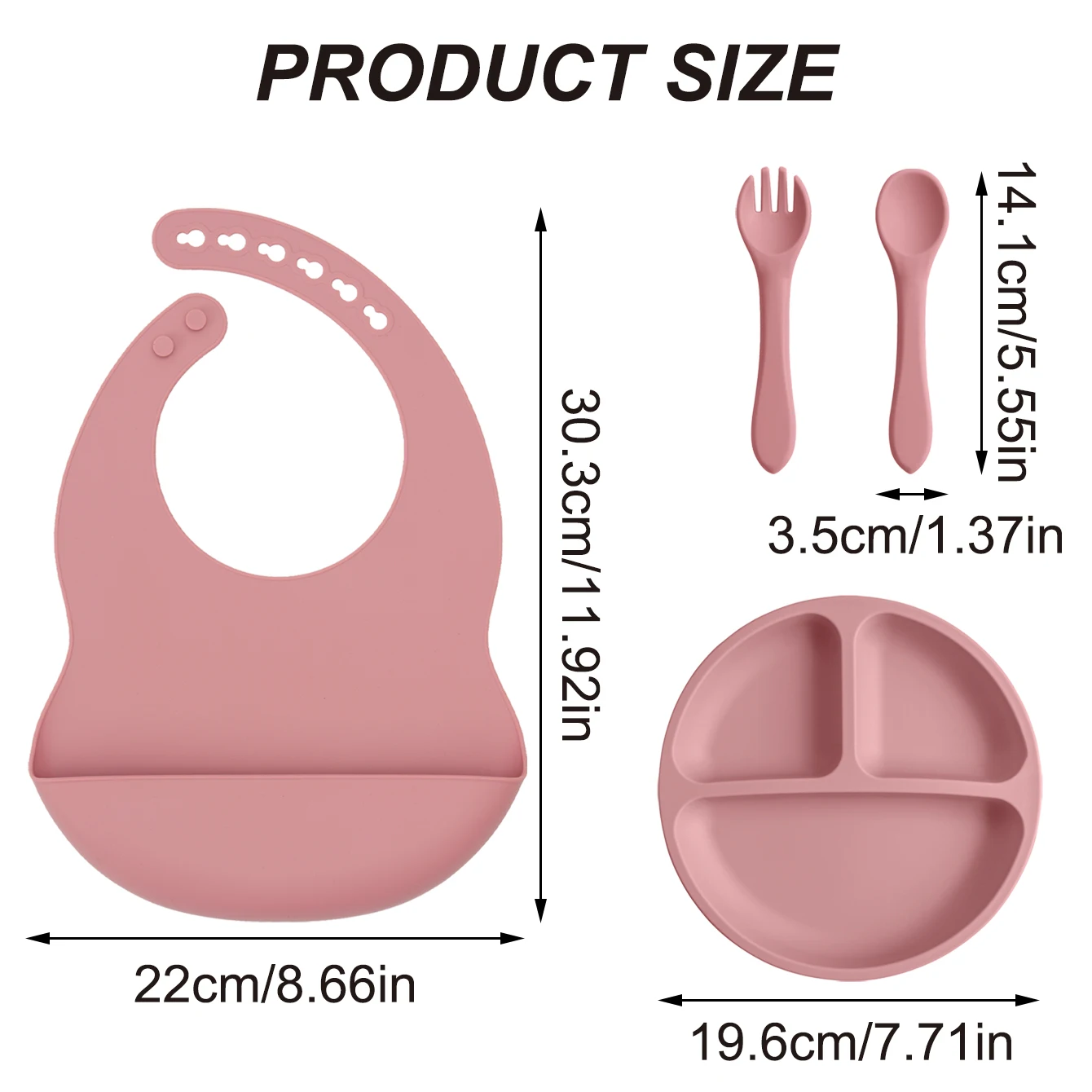 Plato de succión de silicona para bebé - juego de alimentación sin BPA - imagen 2