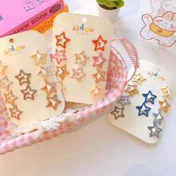 Pinzas pelo bebé a presión con estrellas coloridas para niñas