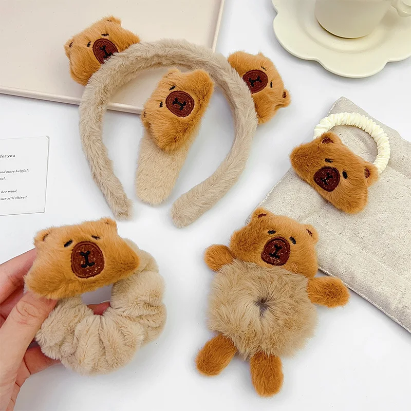 Clips BB Diadema capibara peluda para niñas - Accesorios para el pelo - imagen 3