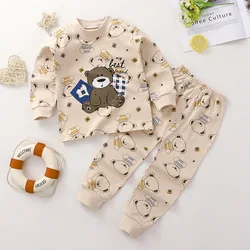 Conjunto pijama de algodón para bebé, camiseta larga y pantalón