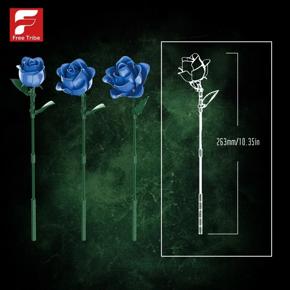 Bloques de construcción rosas azules para niños – Ramo decorativo - imagen 5