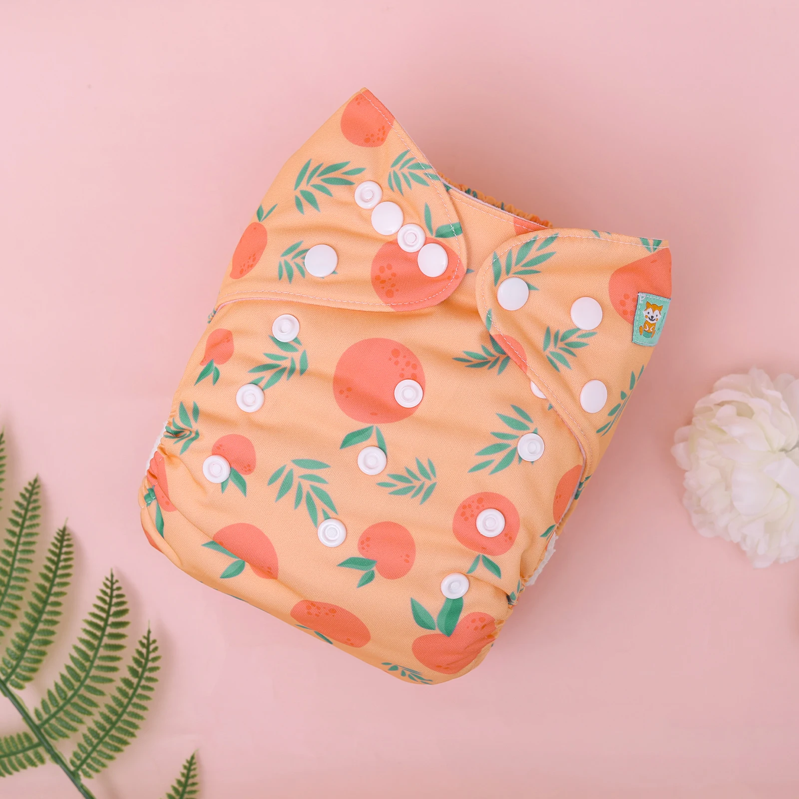ALVABABY pañal de bolsillo en tela ecológica con broches ajustables - imagen 5