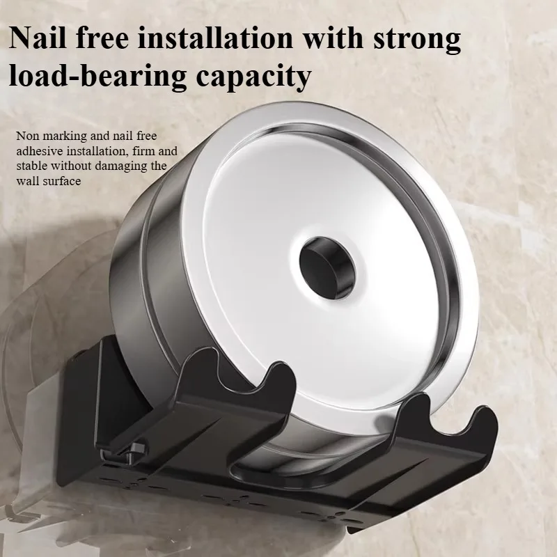 LIUSHADUOLA Soporte de pared para secador de pelo sin perforar - imagen 3