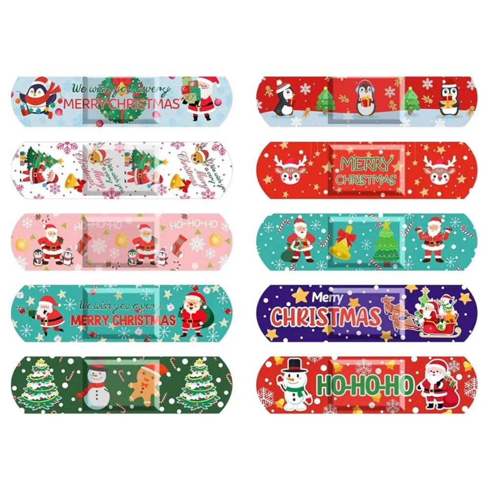 Tiritas adhesivas impermeables Navidad con Papá Noel y muñeco de nieve