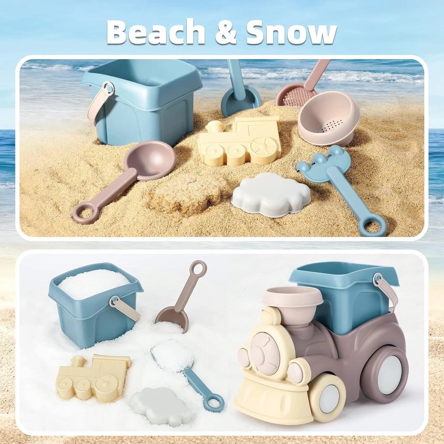 Set de juguetes de playa para niños – Cubo, pala y castillo de arena - imagen 4