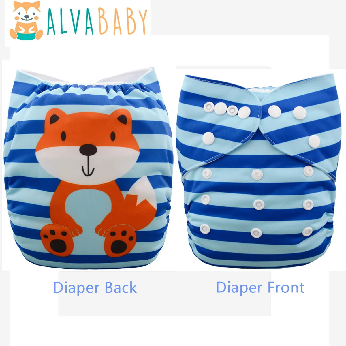 ALVABABY Pañales de tela reutilizables con ajuste ecológico para bebé - imagen 4