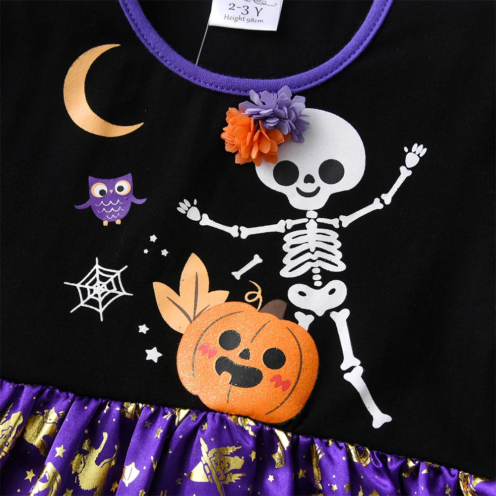 DXTON vestido Halloween para niña de fiesta con calavera - imagen 5