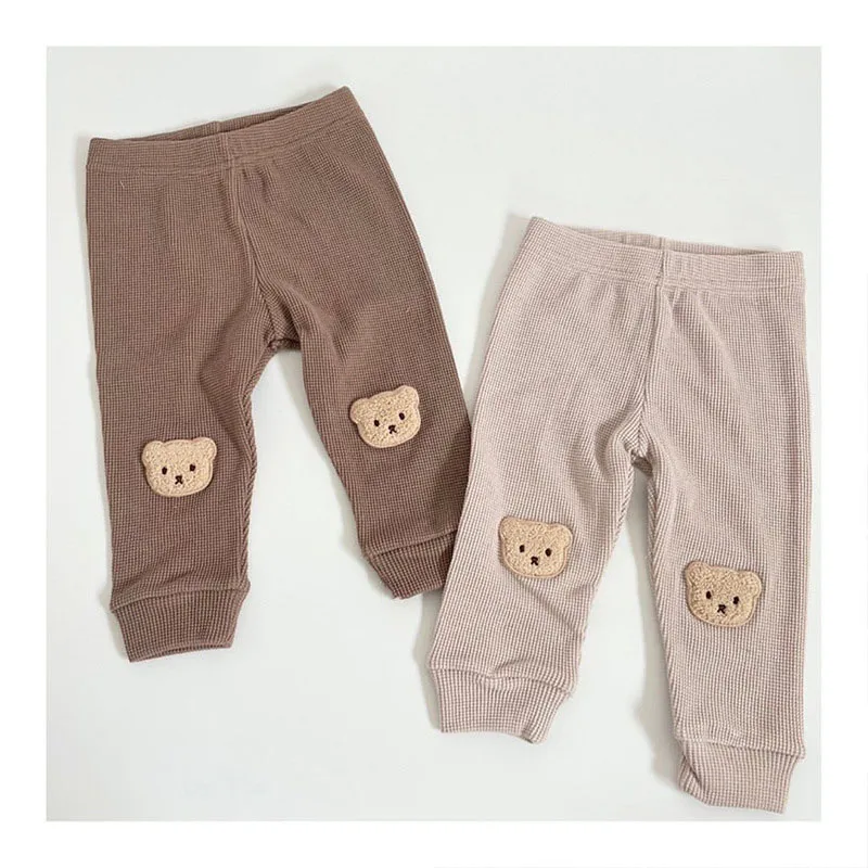 Pantalón bombacho bebé gofrado con estampado de oso - imagen 3