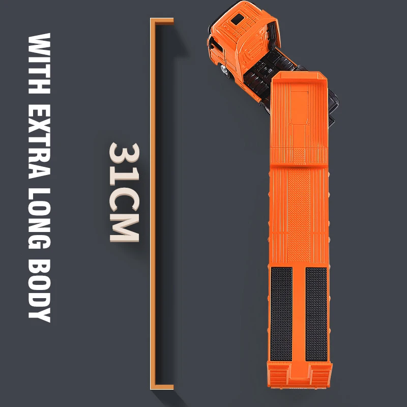Camión de metal Huina 1:50 con remolque – Vehículo de ingeniería coleccionable - imagen 4
