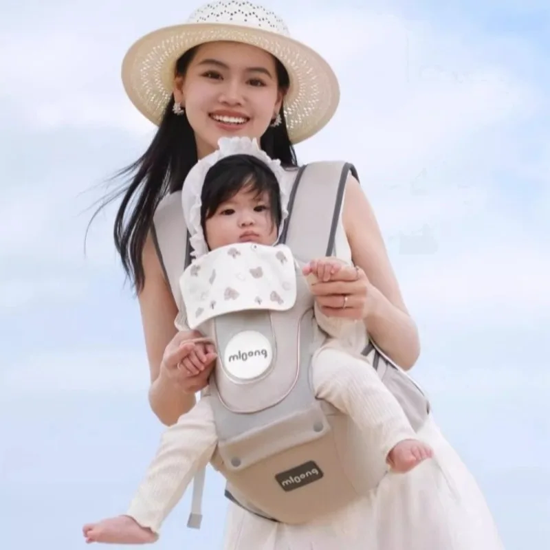 Mochila portabebés ergonómica transpirable con cinturón de canguro - imagen 2