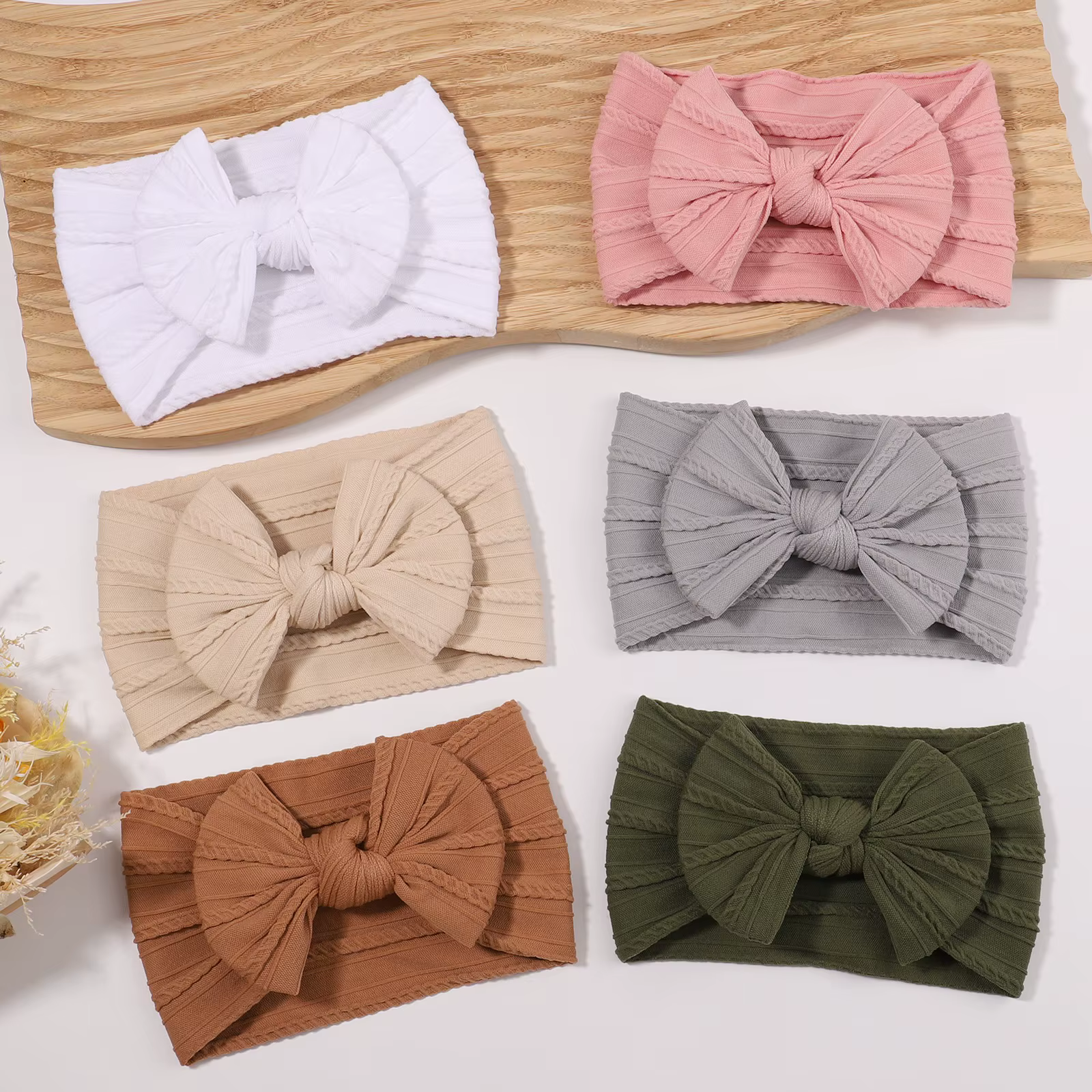 Diadema bebé con lazo – Turbante de algodón para niñas