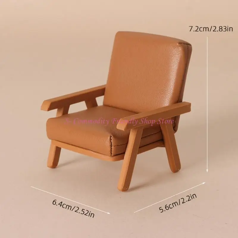 Sillón en miniatura para casa de muñecas con respaldo y cojín - imagen 4