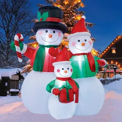 Figura inflable navideña: muñeco de nieve con luces LED