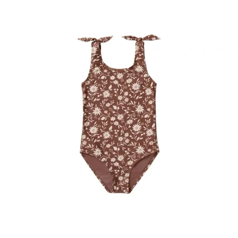 RC traje de baño una pieza a rayas floral para niña