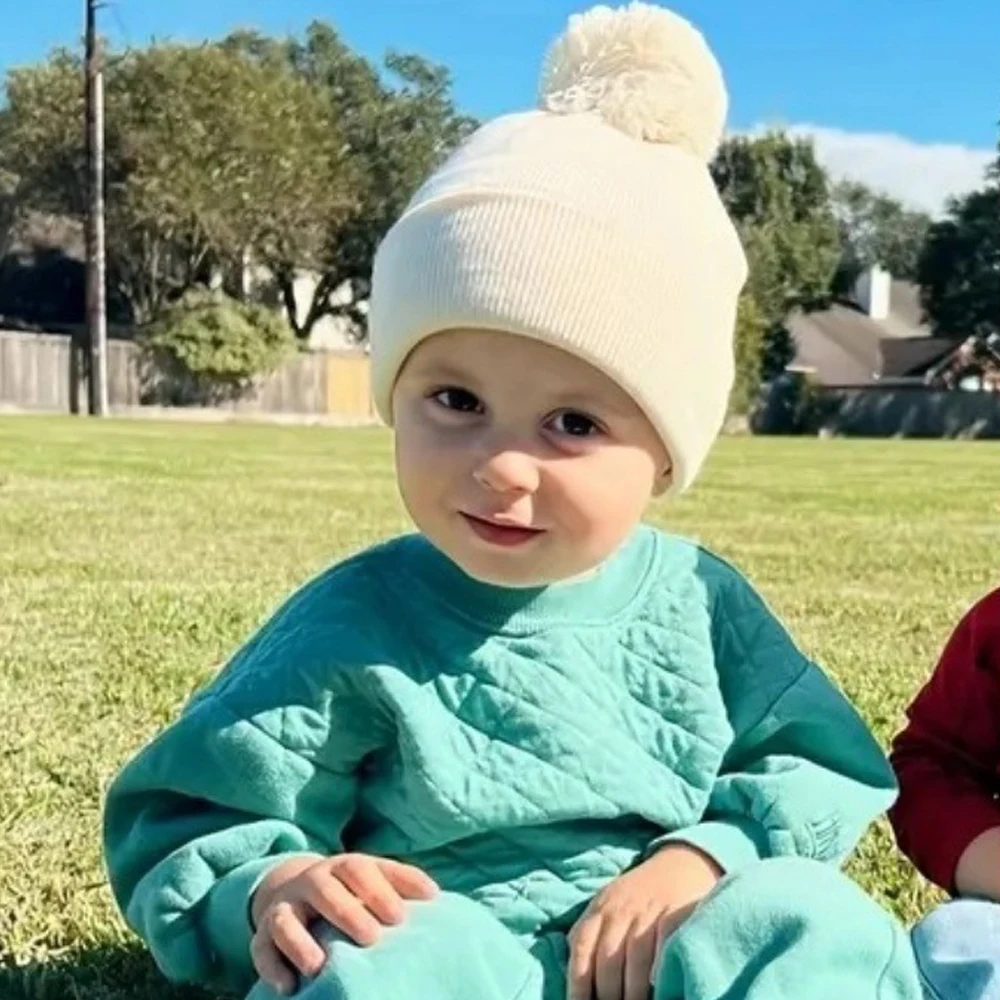 Gorro de punto con pompón para bebé de algodón suave - imagen 5