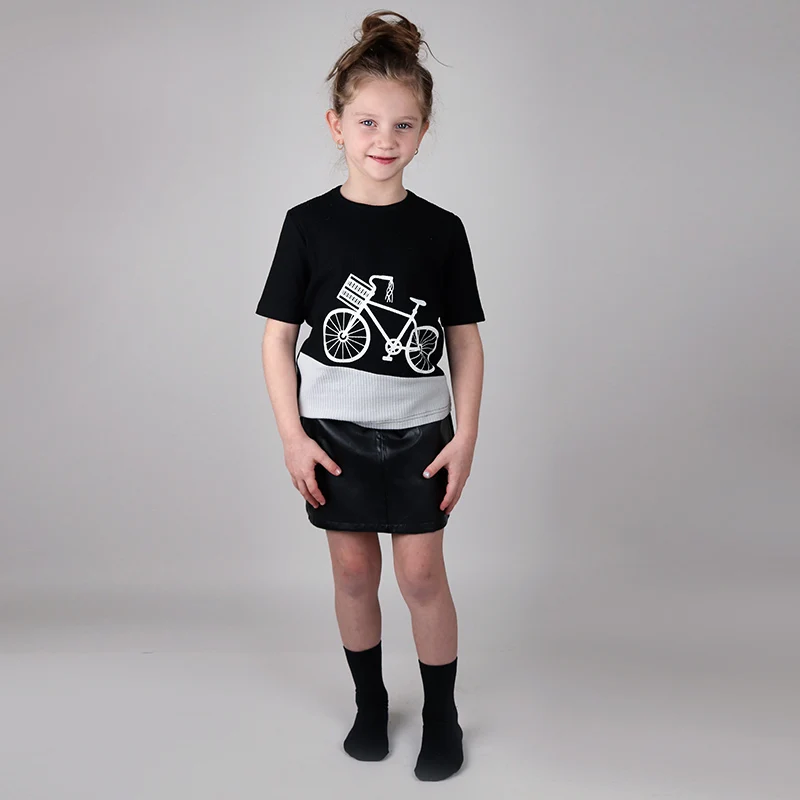Camiseta bicicleta niños verano cuello redondo costilla horizontal - imagen 3
