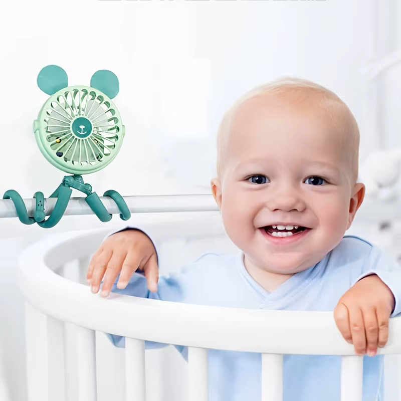 Ventilador para cochecito bebé pulpo con trípode flexible y USB - imagen 2
