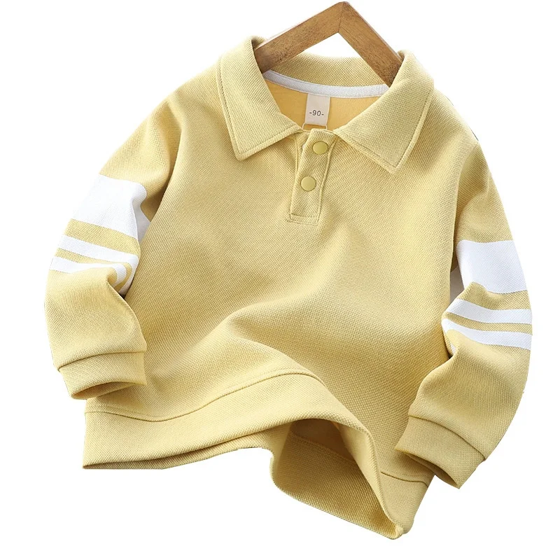 Jersey niño tipo polo de rayas manga larga para otoño - imagen 3