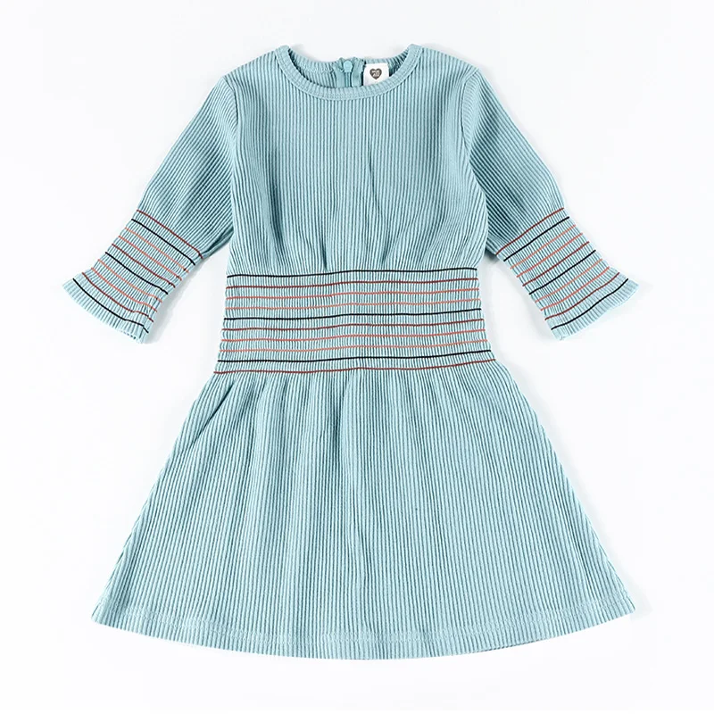 Vestido de algodón con cremallera oculta para niña – Invierno