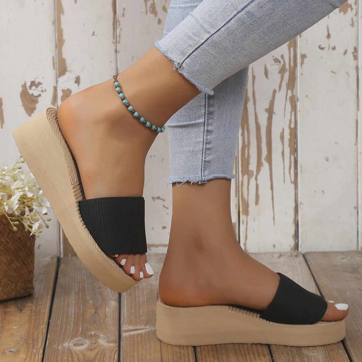 Zapatillas de cuña de verano para mujer en EVA suave, ligeras - imagen 4