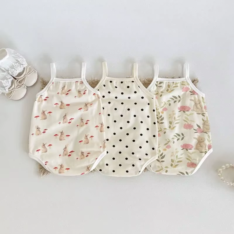 Pelele de verano estampado con tirantes finos para bebés - imagen 3