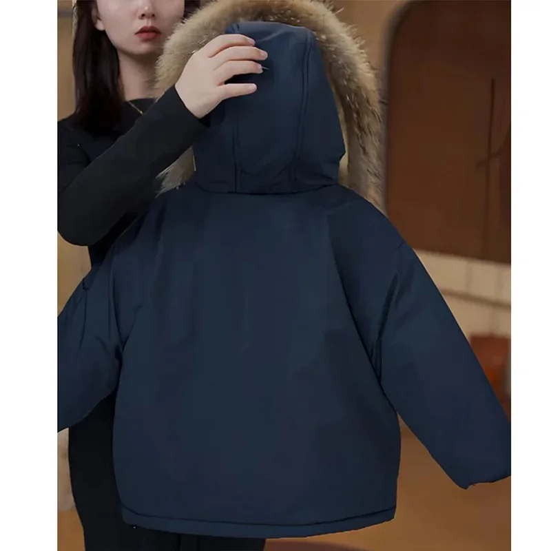 Parka para niñas de invierno con cuello imitación piel y forro cálido - imagen 2