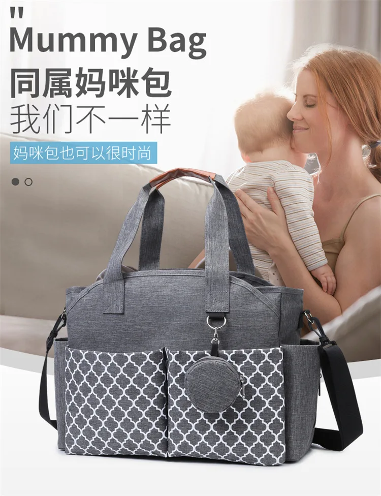 Bolso de mamá de un solo hombro y gran capacidad