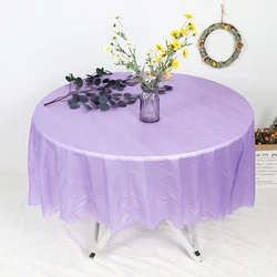 Mantel redondo desechable PVC 213cm para fiestas de cumpleaños