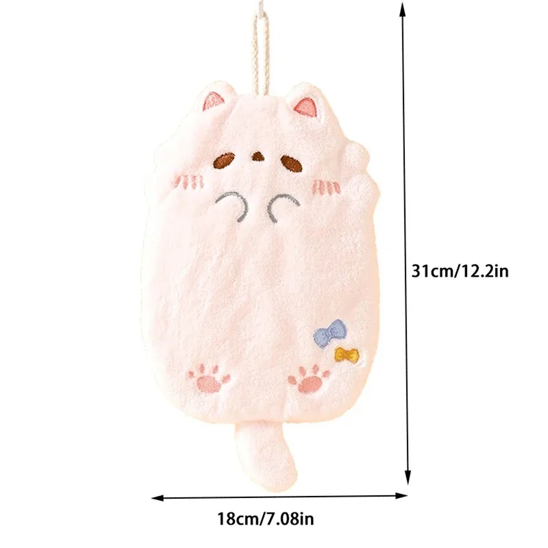 Toalla de mano colgante Tanuki terciopelo coral, absorbente sin pelo