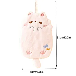 Toalla de mano colgante Tanuki terciopelo coral, absorbente sin pelo