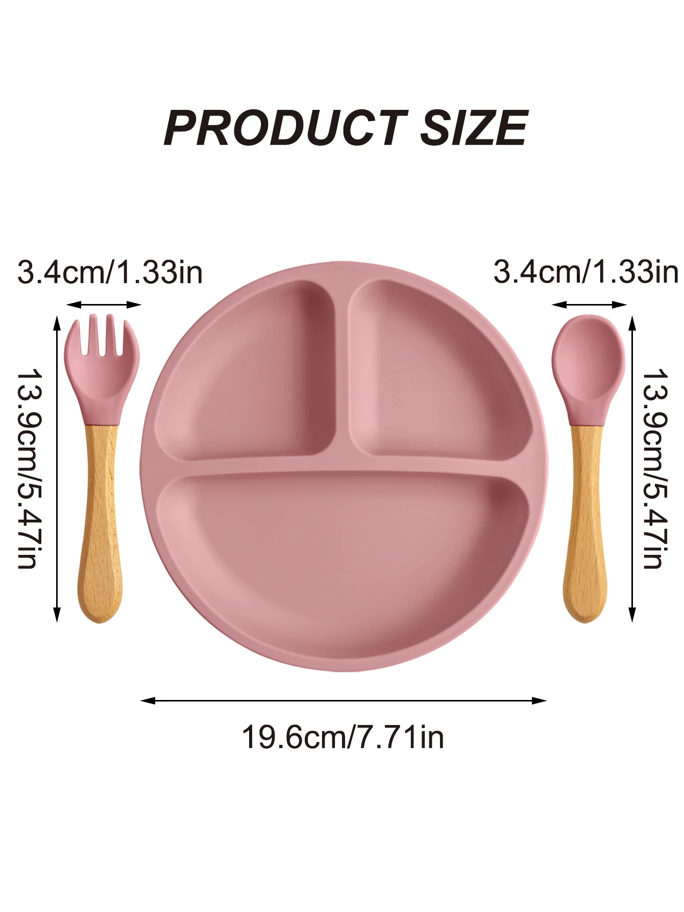 Juego de alimentación para bebé: platos con ventosa y cubiertos - imagen 3