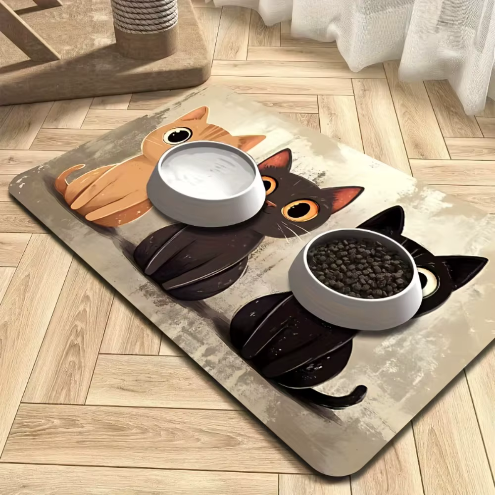 Alfombrilla para cuenco de mascota antideslizante secado rápido - imagen 4