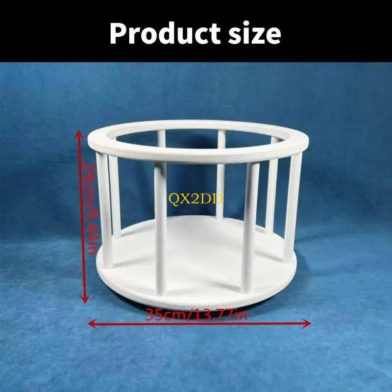 Cesta redonda de madera para bebé – ideal en fotos - imagen 5