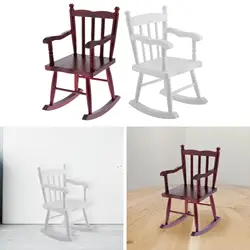Silla mecedora para casa de muñecas, artesanal para micropaisaje