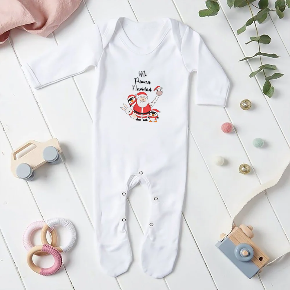 Pijama de Navidad bebé estampado Mi Primera