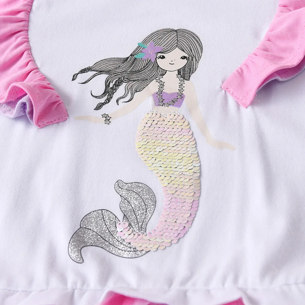 DXTON Vestido de sirena lentejuelas niña fiesta invierno elegante - imagen 2