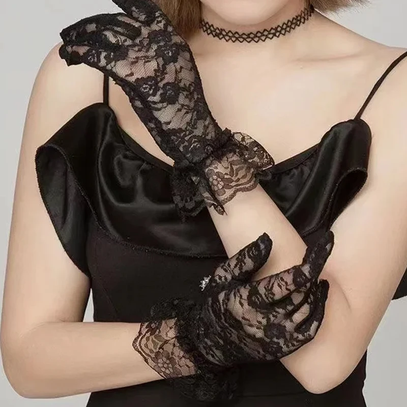 Guantes de encaje floral para vestido – estilo vintage nupcial - imagen 4