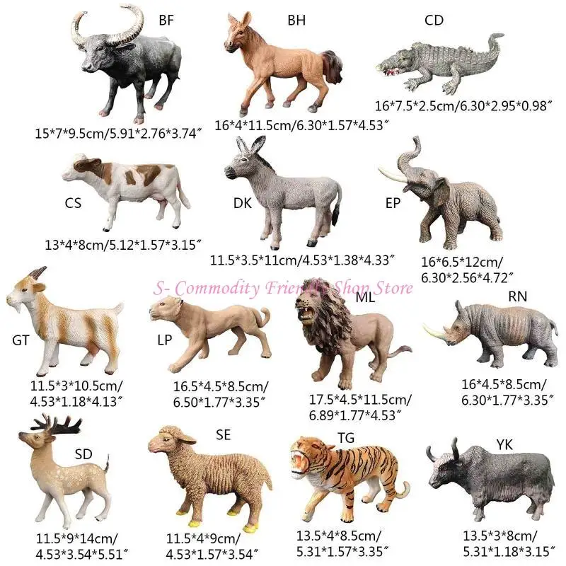 85AE juguete de animales hechos a mano modelo elefante y tigre - imagen 5