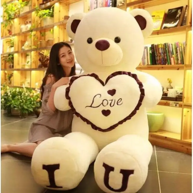 Grote Te quiero cojín de peluche oso con corazón - imagen 2