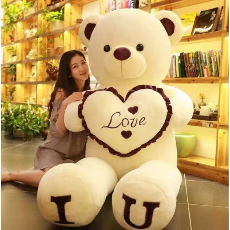 Grote Te quiero cojín de peluche oso con corazón - imagen 2