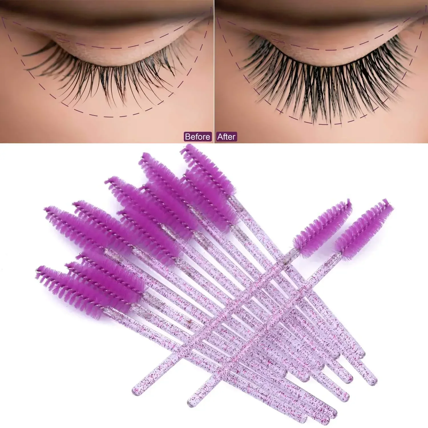 Cepillos desechables para pestañas y cejas, aplicadores de rímel - imagen 4
