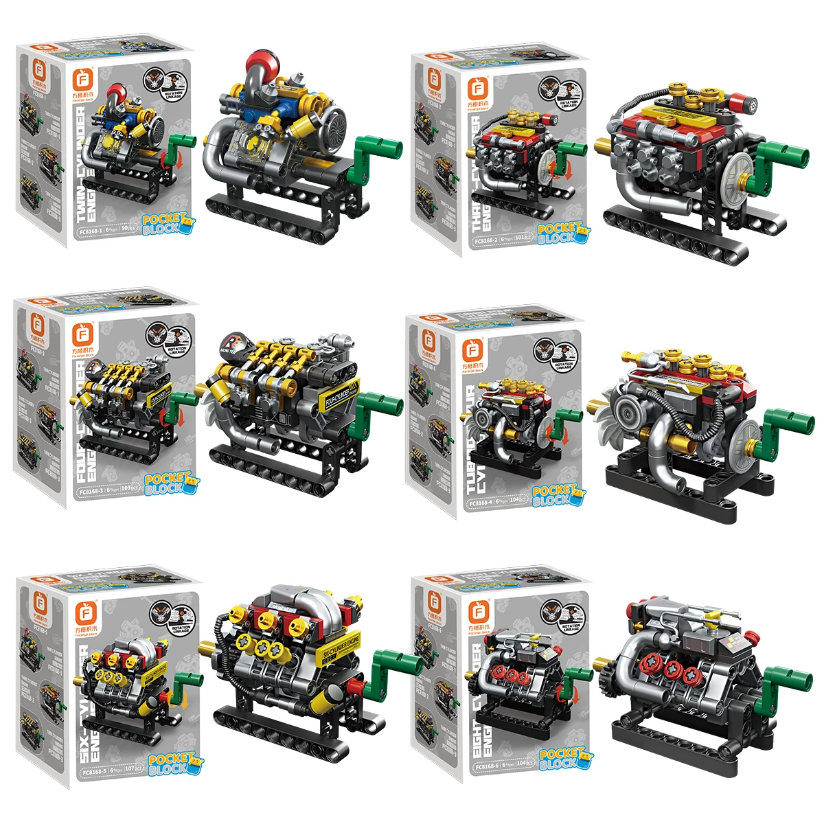 Bloques de construcción motor coche DIY para niños - imagen 2