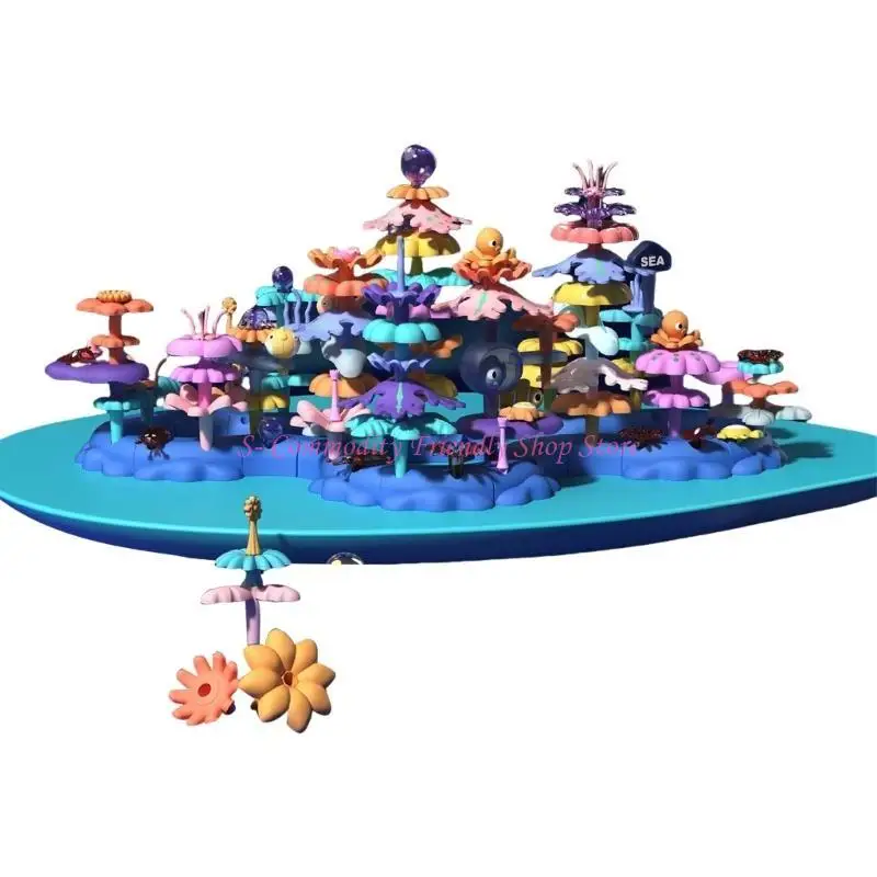 Jardín de flores con bloques