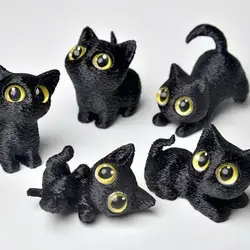 Figura de gato de Halloween artesanal 3D para coleccionar