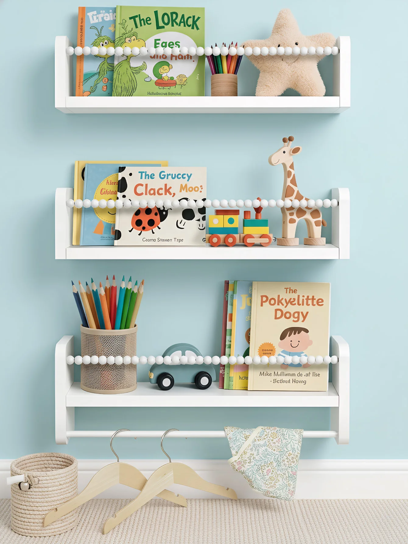 Estantes flotantes en madera para libros infantiles de pared - imagen 4