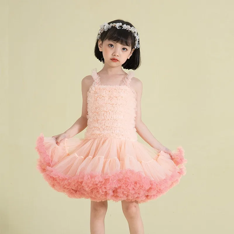 Vestido de princesa para niña sin tirantes con tul en capas - imagen 2