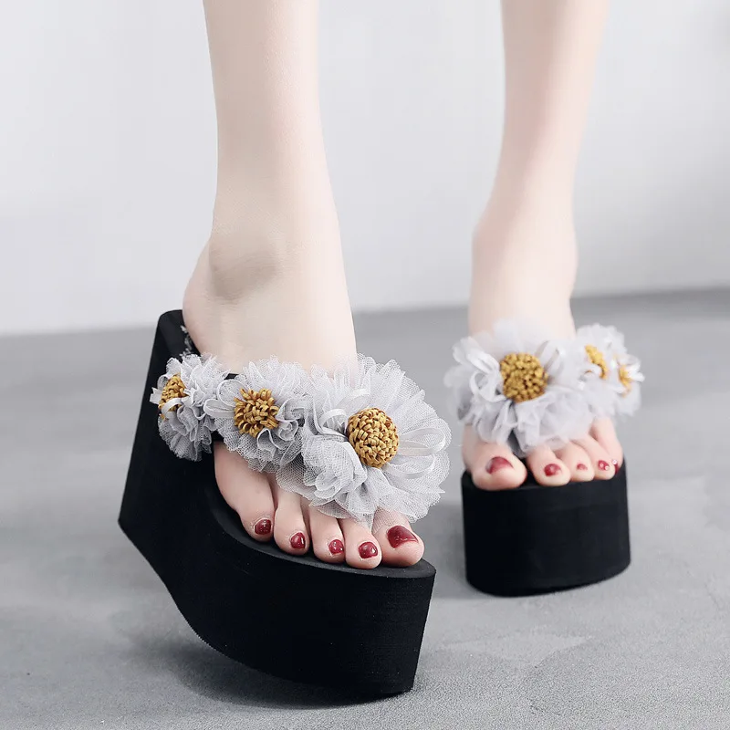 Chanclas de playa con cuña y plataforma para mujer estilo boho - imagen 3
