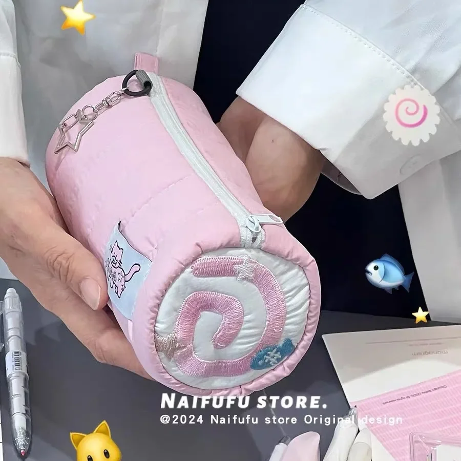 Estuche escolar infantil rosa Kawaii con capacidad para lápices - imagen 5